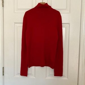 Women’s red turtleneck sweater